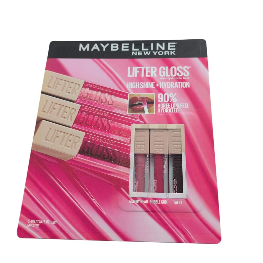 Maybelline Lifter Gloss Trio – Gummy Bear, Bubble Gum & Taffy Shine + Hydration!